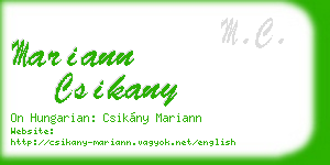 mariann csikany business card